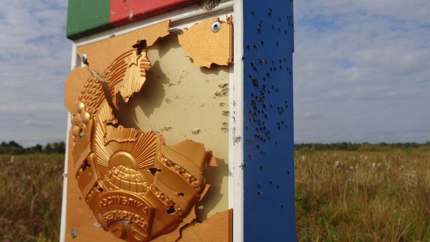Украинцы первыми обнаружили белорусский обстрелянный пограничный знак, – Госпогранслужба
