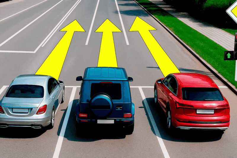 Якому водієві дозволено продовжувати рух прямо?