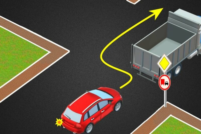 Чи дозволено обганяти вантажівку на перехресті?