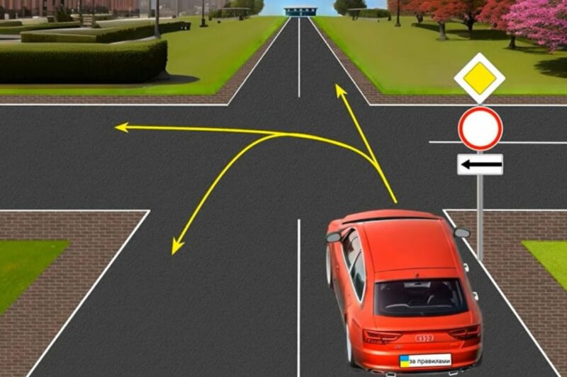 Задача на знання дорожніх знаків для водіїв